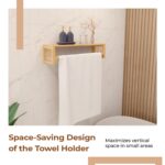 Lifelong Towel Holder for Bathroom | Durable & Stylish Bamboo Rattan Bathroom Towel Rack & Hanger | Solid & Multipurpose Stand & Organizer for Towels, Clothes, Bath Accessories (17Inch) - Image 4