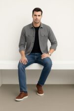 DEELMO Men’s Stylish Cotton Blend Casual Shirt || Full Sleeve Button-Down Shirt with Dual Flap Pockets || Comfortable Breathable Fabric || Perfect for Casual Office and Outing Wear - Image 4