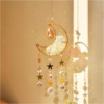 HASTHIP® Sparkling Opal Moon Charm for Home Decor 16.5 inches Decorative White Opal Acrylic Crescent Hanging Charm Auspicious Home Gift Wall Hangings Car Charm - Image 4