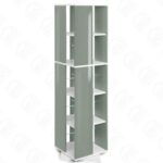 ABOUT SPACE Rotating Book Shelf for Home Library - 5 Tier 360° Book Rack | DIY Wooden Book Stand with Partition & Bottom Turnplate for Office, Livingroom, Bedroom (White - L 38 x B 38 x H 150 cm) - Image 8