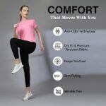 CHKOKKO Womens Active Sportswear Breathable Lightweight Half Sleeve Quick Dry Gym T Shirt Round Crew Neck Regular Fit for Workout Yoga Fitness - Image 13