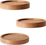 UHUD CRAFTS Decorative Set of 3 Small Round Wooden Wall Shelves - Space-Saving Solid Wood Floating Shelves | Wooden Wall Mounted Plant Shelves for Home Decor - Image 8