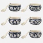 Maya | Hand-Painted Ceramic Soup Bowl Set of 6 with Spoons | 300ml Each | Multi-Purpose Serving Bowls for Soup, Snacks, Noodles | Elegant Gift Set | Microwave & Dishwasher Safe (Warli) - Image 8