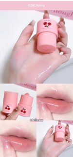 Gege Bear 4 Shade Lip Balm for Women | Baby Pink to Grape Tint | 4 Natural Fruit Shades in One | Chemical-Free with Soft Finish | Lip Care with Color Changing Effect (02# Cherry, 13g) - Image 3