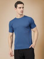 CHKOKKO Men Polyester Solid Quick Dry Half Sleeve Regular Fit Round Crew Neck Active Sportswear Gym T-Shirt for Workout Training Running and Fitness Activities - Image 21