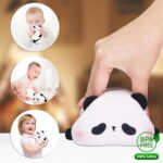 Desidiya® Lying Panda Night Light - Soft Silicone Color-Changing LED Touch Lamp with Timer for Bedroom & Office - Image 2
