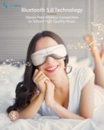 Eye Massager with Heat Stress Relief Relaxation, Improves Sleep, Reduce Eye Strain Dark Circles, Sleeping, Puffy Dry Eyes, Air Compression Massage with 5 Modes, Bluetooth Music - 1 Year Warranty - Image 8
