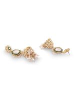 Zaveri Pearls Gold Tone Beaded Kundan Ethnic Jhumkas Earring For Women-ZPFK16589 - Image 4
