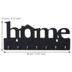 Webelkart Premium Home Keys Wooden Key Holder (29 cm x 13.5 cm x 0.4 cm, Wood) 7 Hook - Decorative Items for Home Decor (Black) - Image 2