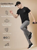 CHKOKKO Men Polyester Solid Quick Dry Half Sleeve Regular Fit Round Crew Neck Active Sportswear Gym T-Shirt for Workout Training Running and Fitness Activities - Image 31