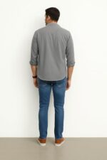 DEELMO Men’s Stylish Cotton Blend Casual Shirt || Full Sleeve Button-Down Shirt with Dual Flap Pockets || Comfortable Breathable Fabric || Perfect for Casual Office and Outing Wear - Image 5