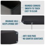 Soap Dispenser for Kitchen Sink (Black) - Soap Stand for Kitchen Sink, Soap Holder Sponge Holder, Dish Soap Dispenser & Dishwasher Dispenser for Wash Basin Organizer - Image 4