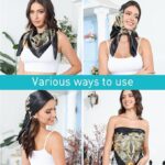 PALAY® 3Pcs Silk Scarf for Women Stylish, Satin Neck Head Scarf for Women, 35 In Square Summer Comfy Beach Hair Scarf, Fashion Print Silk Scarves for Woman Ladies Gift - Image 5