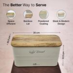 The Better Home Bread Box | Galvanised Iron with Wooden Lid | Multipurpose Storage | Easy to Clean & Stackable | Elegant Design | Ideal for Bread & Cookies - Image 2
