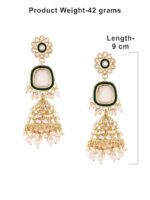 Zaveri Pearls Gold Tone Beaded Kundan Ethnic Jhumkas Earring For Women-ZPFK16589 - Image 6