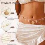 Waist Chain for Women with Shell & Starfish Charms – Sexy Belly Chain for Saree, Bikini, Crop Tops, Beachwear & Festival Outfits – Adjustable Body chain in Gold - Image 4