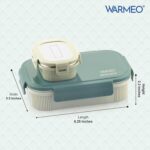 WARMEO MICROMATE Microwave-Safe Stainless Steel Lunch Box, Bpa Free, Perfect for Office, School, Travelling, Combo(800ml+150 ml),Green - Image 4