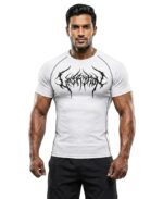 BULLAR Men's Polyester Blend Compression T-Shirt, Half Sleeve Athletic Sports Tight, Crew Neck, Slim Fit, Black, for Fitness and Workout - Image 2