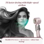 MakeMeebold Make Mee Bold Swift High-Speed Hair Dryer | 110,000 RPM Motor | 3X Faster Drying | 4 Modes with AI Smart Heat Control | Lightweight & Quiet Hair Dryer with Magnetic Concentrator | Frizz-Free Shine | Gifts for woman - Image 3