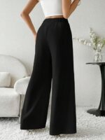 GRECIILOOKS Trousers for Woman | Womens High Rise High Waist Flared Korean Style | Formal Pant for Women Office Wear| Track Pants for Womans Elegant for College & Events (Available in Plus Size) - Image 8