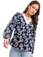 SheWill Thread Embroide Georgette Shirt Style Top with Button-Down Front, Colla Neckline, and Long Sleeves for a Chic and Elegant Everyday Look - Image 11