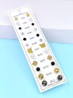 Combo Pack of 12 Korean Stud Earrings for Women & Girls Drop Earrings Latest Style Ear Stud Crystal Pearl Butterfly Earring Daily/Office Wear Small Simple Earring Studs Gift for Girlfriend - Image 4
