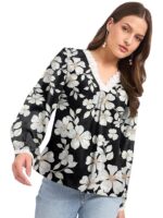 SheWill Thread Embroide Georgette Shirt Style Top with Button-Down Front, Colla Neckline, and Long Sleeves for a Chic and Elegant Everyday Look - Image 5