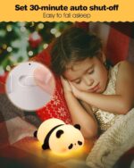 Desidiya® Lying Panda Night Light - Soft Silicone Color-Changing LED Touch Lamp with Timer for Bedroom & Office - Image 3