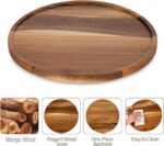 Round Decorative Tray Rustic Wooden Coffee Table Trays Home Decor Farmhouse Centerpiece Serving Trays for Food Drinks Ottoman Kitchen Countertop Set of 1 - Image 7