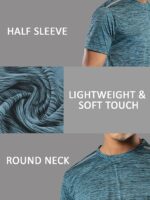 CHKOKKO Men's Polyester Regular Fit Round Neck Regular Dry Fit Gym Sports T-Shirt - Image 8
