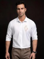 IndoPrimo Men's Satin Shirt with Spread Collar Neck Line Solid Pattern Full Sleeves Regular Fit Western Style and Standard Length - Image 8