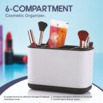 6-Compartment Kitchen Organizer Rack for Cutlery, Tools, Cosmetic, Desk, Stationery, and Sink Brushes – Toothbrush Storage Caddy Kitchen Accessories Items for Home (Ivory) - Image 10