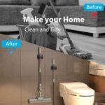 JIALTO 2 Pieces Stainless Steel Broom Holder with Hook - Wall-Mounted Adhesive Waterproof Rustproof Heavy Duty Broom and Mop Stick Holder for Home, Kitchen, - Image 8