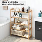 5-Tier Foldable Bamboo Wooden Shoe Racks | Collapsible Multipurpose Rack for Storage Entryway Furniture Rack | Shelf Organizer for Home and Kitchen | Slipper Stand Chappal Storage Organizer - Image 8