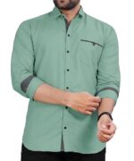 CB-COLEBROOK Men's Regular Fit Solid Soft Touch Cotton Casual Shirt with Pocket Design with Spread Collar & Full Sleeves (Available in Plus Size) - Image 20