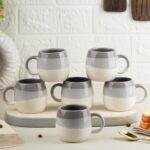 The Earth Store Tritone Grey Ovule Shape Cup Set of 6 for Tea, Microwave and Dishwasher Safe, Perfect for Every Occasion Capacity - 190 ml Each - Image 6