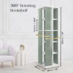 ABOUT SPACE Rotating Book Shelf for Home Library - 5 Tier 360° Book Rack | DIY Wooden Book Stand with Partition & Bottom Turnplate for Office, Livingroom, Bedroom (White - L 38 x B 38 x H 150 cm) - Image 2