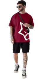 LEOTUDE Men's Cotton Regular Fit Half Sleeve Oversized Tshirt, Round Neck Longline Drop Shoulder | ful Printed Combo T-Shirt (Pack of 3) - Image 3