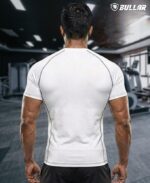 BULLAR Men's Polyester Blend Compression T-Shirt, Half Sleeve Athletic Sports Tight, Crew Neck, Slim Fit, Black, for Fitness and Workout - Image 4