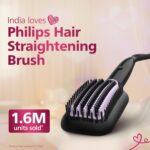 Philips India's No.1 Hair Styling Brand -Hair Straightener Brush, Naturally Straight in 5 Mins,5X Less Frizz,SilkProtect Keratin Tech,Triple Bristle Fast 50s Heatup,Scalp Protect,For Indian Hair,BHH880 - Image 5