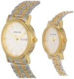 Sonata Bandhan Quartz Analog With Day & Date White Dial Two Toned Silver & Gold Stainless Steel Strap Watch for Couple - NT11418100BM01 - Image 2