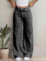 Nifty Women's Denim Stretchable High Waist Light Wash Baggy Jeans || Back Pocket Bow tie Detail - Image 9