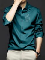IndoPrimo Men's Satin Shirt with Spread Collar Neck Line Solid Pattern Full Sleeves Regular Fit Western Style and Standard Length - Image 17