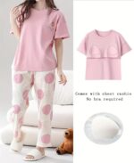 Womens Korean Night Dress || Full Pyjama Set ||Korean Nightsuit || Women Nightwear ||Round Neck Full Sleeve Nightsuit || Loungewear || Everyday Nightdress (ND-10) - Image 12