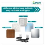 JIALTO 2 Pcs Self Adhesive Bathroom Shelf for Wall | Bathroom Organizer Without Drill | Wall Mounted Bathroom Shelves | Aluminum Bathroom Organizer Rack for Bathroom Accessories (Black) - Image 7