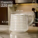 The Earth Store Sage Creamy Ceramic Bowls Set of 2 & Tea Cup Set of 6 Microwave & Dishwasher Safe Bowls for Serving Soup, Salad, Snacks, Pasta | Snack Bowl 400ML, Tea Cups 220ML (Color May Vary) - Image 3