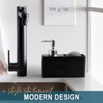 Soap Dispenser for Kitchen Sink (Black) - Soap Stand for Kitchen Sink, Soap Holder Sponge Holder, Dish Soap Dispenser & Dishwasher Dispenser for Wash Basin Organizer - Image 7