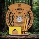 GKD Lifetime Wooden Desk Calendar 2026 with Clock & Desk Organizer | Reusable Infinite Calendar | Office & Home Desk Decor | Corporate Gift (Bamboo Eco-friendly) - Image 5