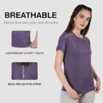 CHKOKKO Womens Active Sportswear Breathable Lightweight Half Sleeve Quick Dry Gym T Shirt Round Crew Neck Regular Fit for Workout Yoga Fitness - Image 8