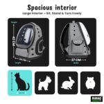 Buraq Bubble Transparent Window Cat Backpack Carrier, Breathable & Ventilated, Comfortable & Spacious for Cats, Durable & Stylish Design (Grey) - Image 4